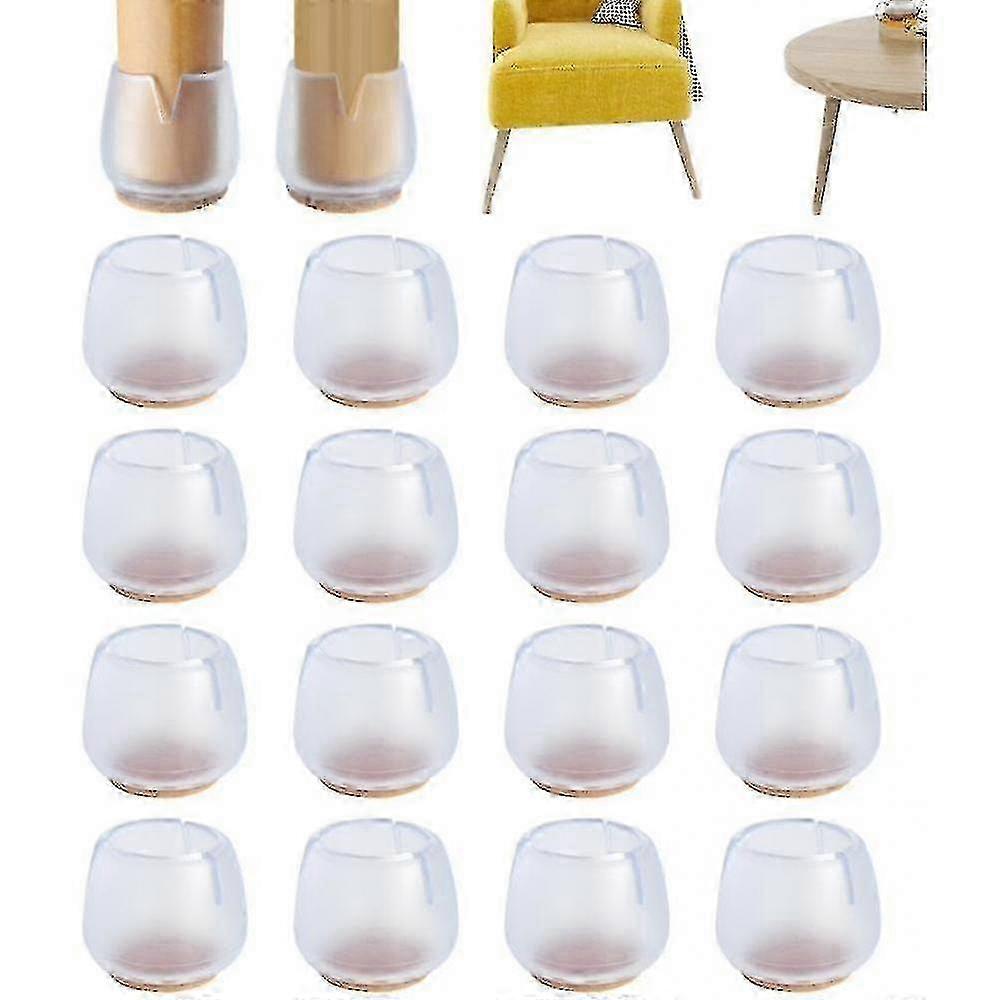 16 Pcs Silic Ch Leg Floor Protectors With Felt Es