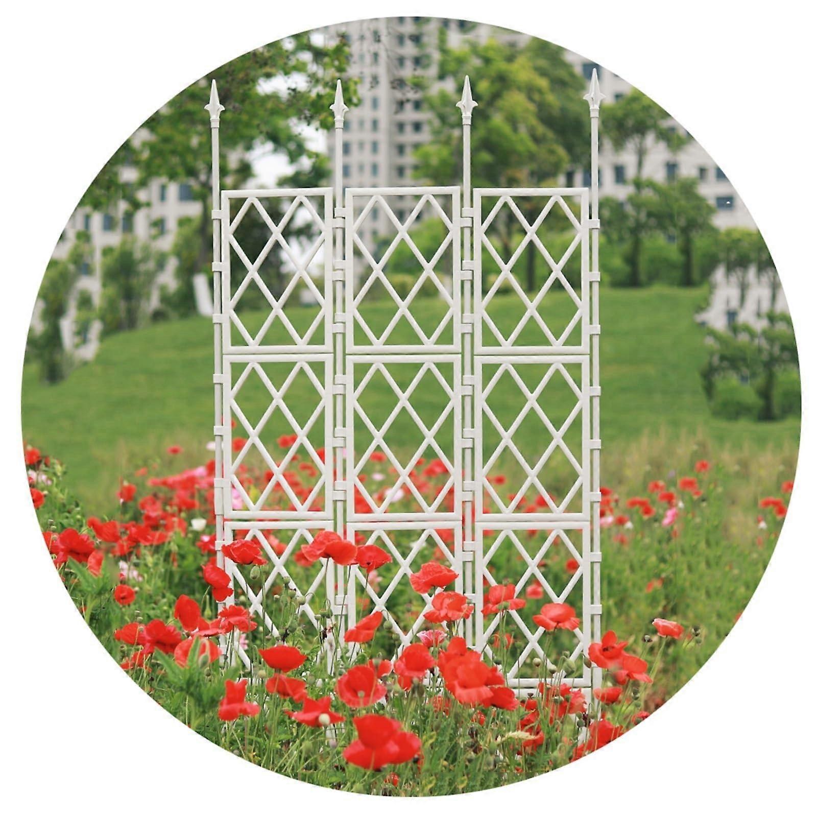 Metal Garden Trellis Plant Support Frame with Unique Grid Design, Rustproof Foldable 57x180cm