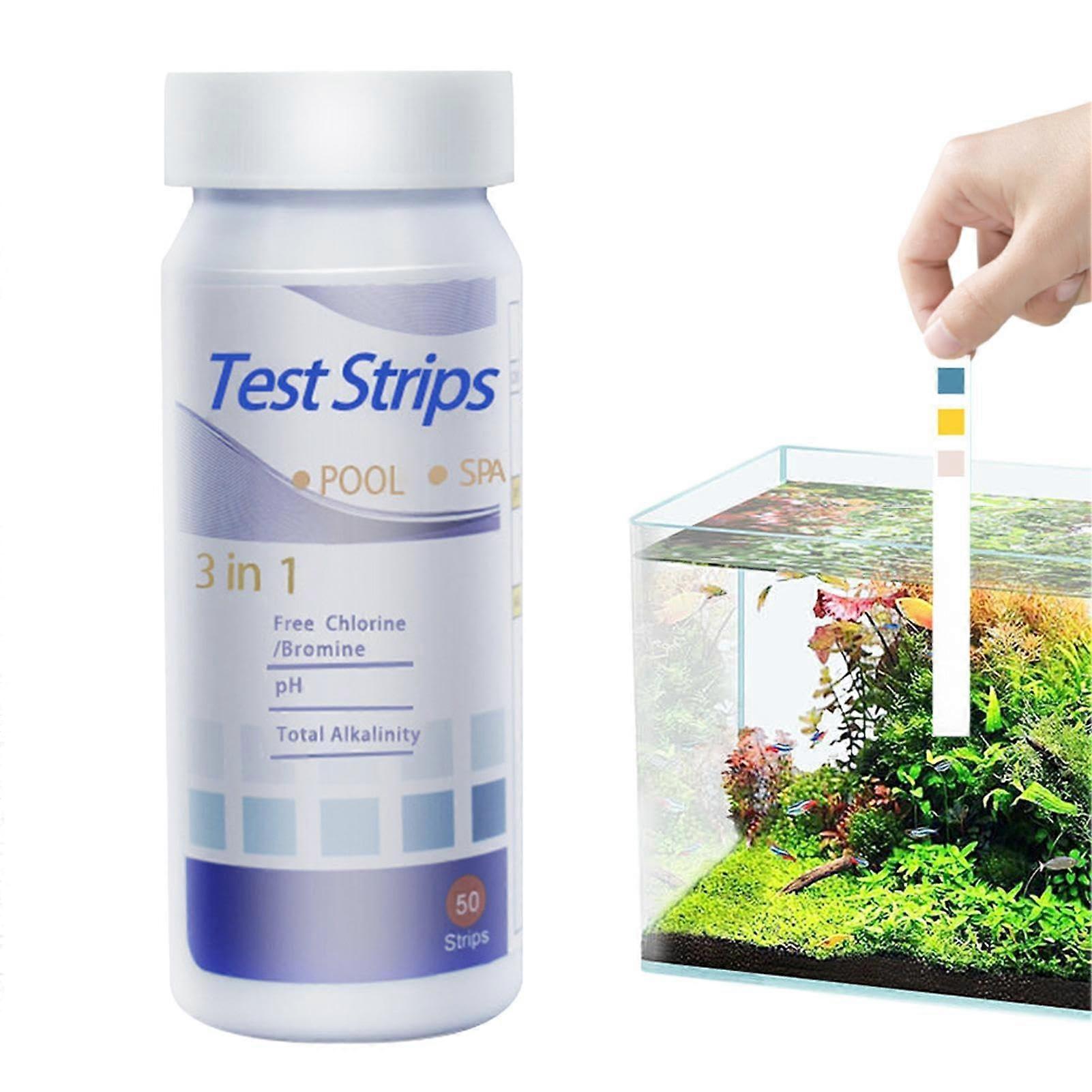 Water Test Strips 50 Pack for pH Chlorine Alkalinity Quick Accurate Pool Spa Aquarium Testing