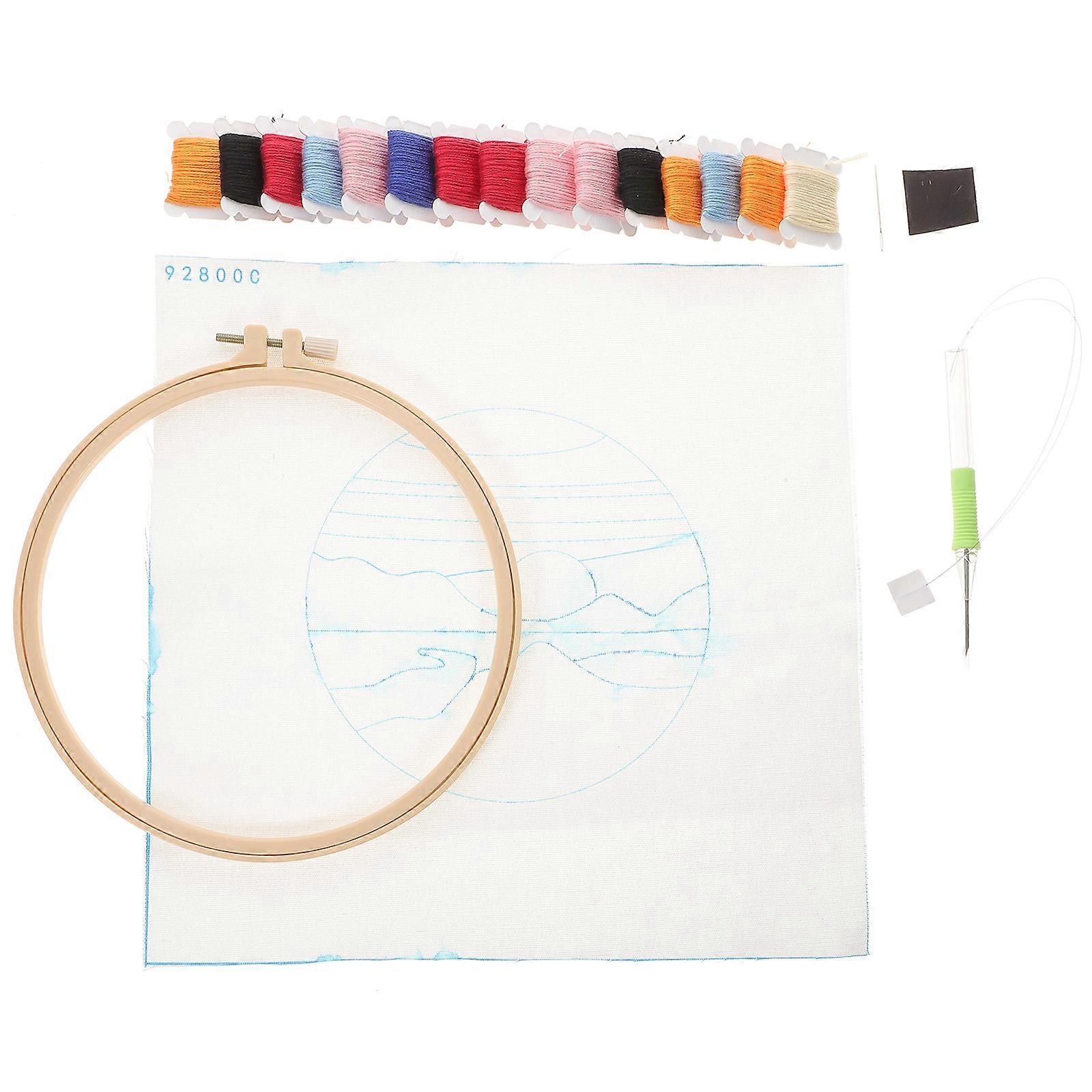 Beginner Punch Needle Kit for DIY Embroidery with Fabric Tools Set