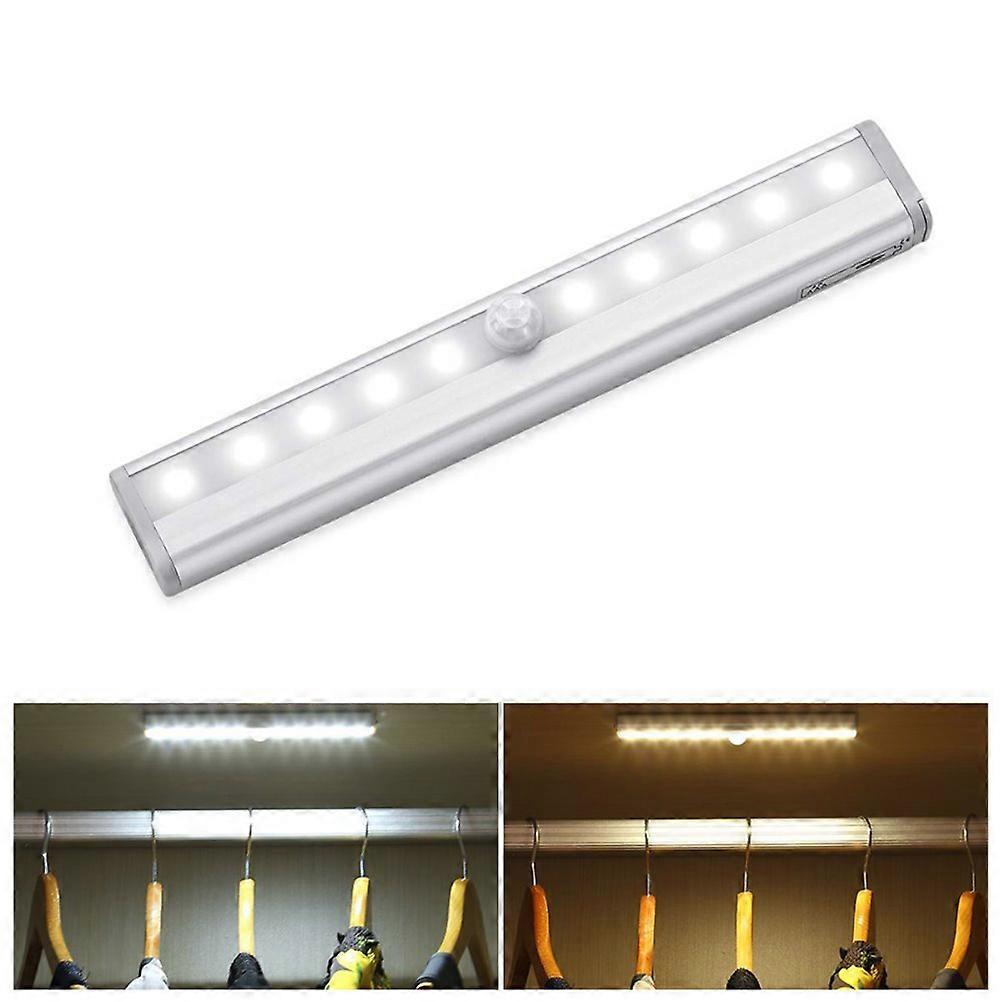 Cabinet LED Light Wireless Motion Activated 10-LED Nightlight 2Pcs White