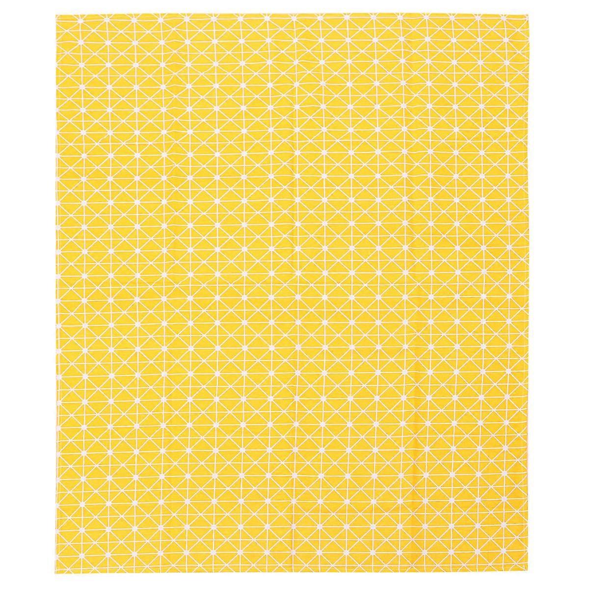 Checkerboard Tablecloth for Table Decoration Cotton Linen Yellow