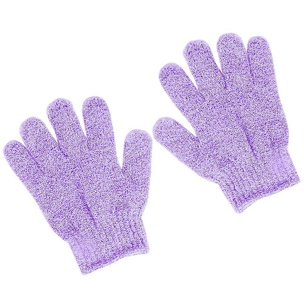 Exfoliating Bath Gloves Body Scrub Exfoliator for Bathing Purple Pair