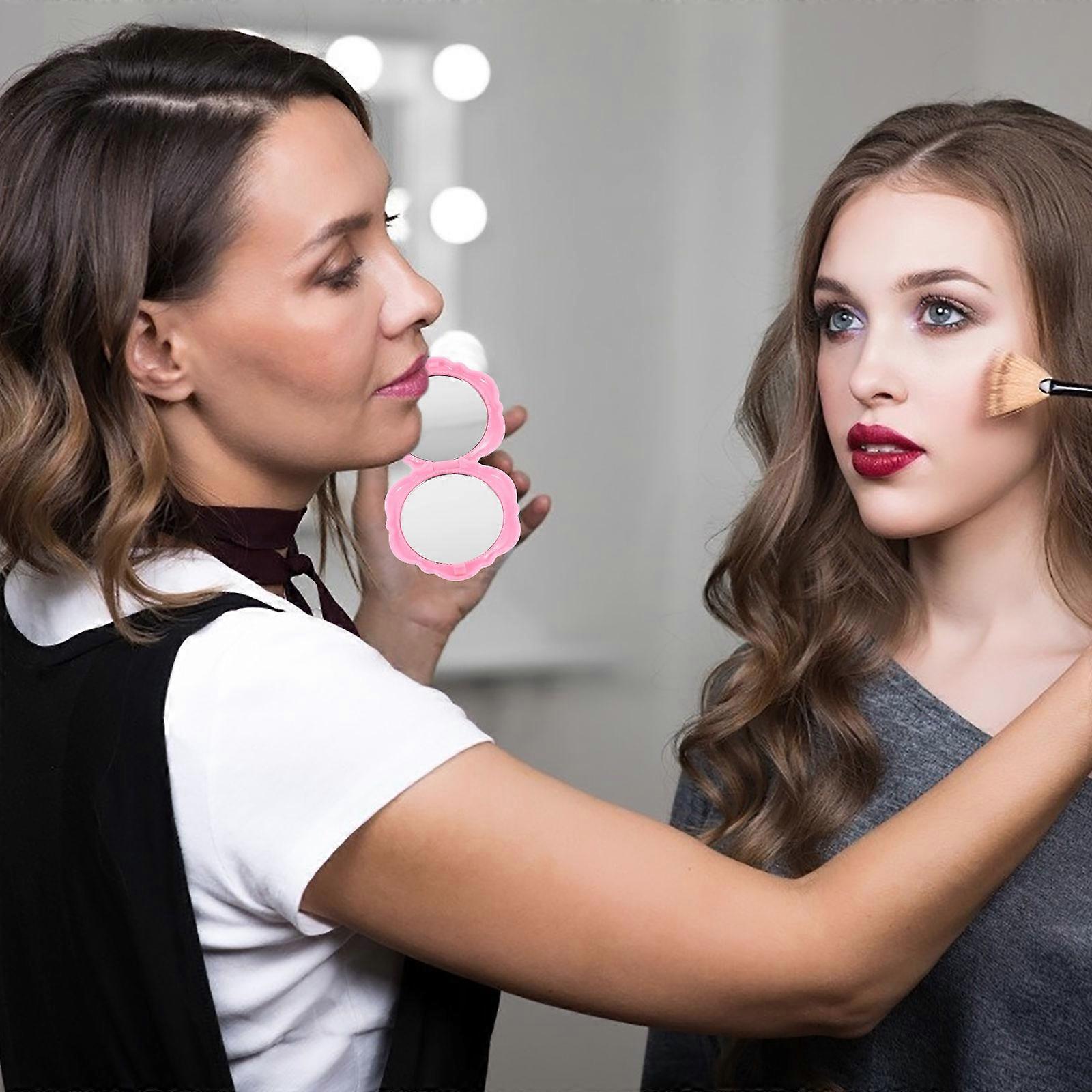 Cosmetic Mirror Rose Shape Compact Mirror for Makeup Use 6Pcs Foldable