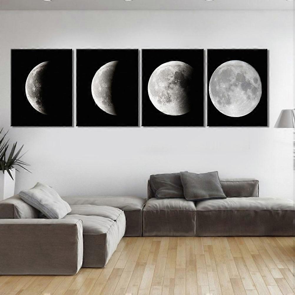 Canvas Moon Wall Art Painting for Decor 1Set Pattern Ornaments