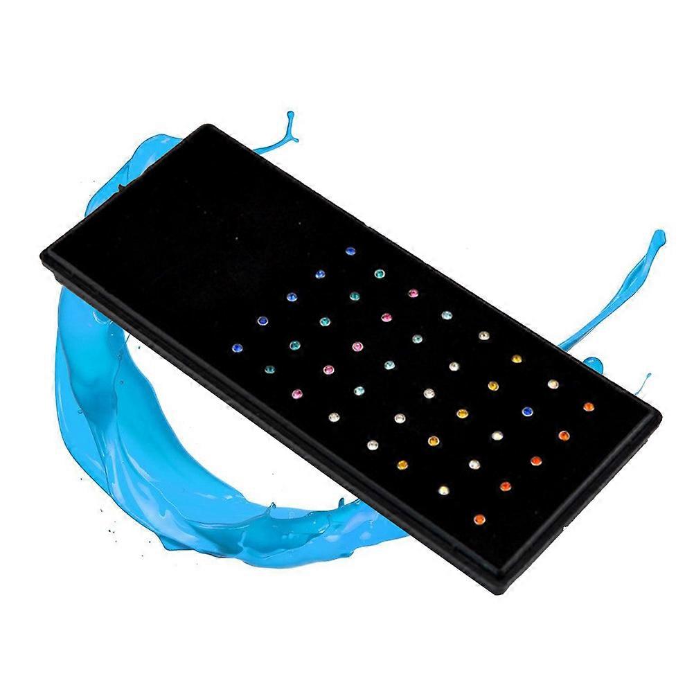 Nose Ring Crystal Embedded Nose Studs for Decoration 40Pcs Assorted Color
