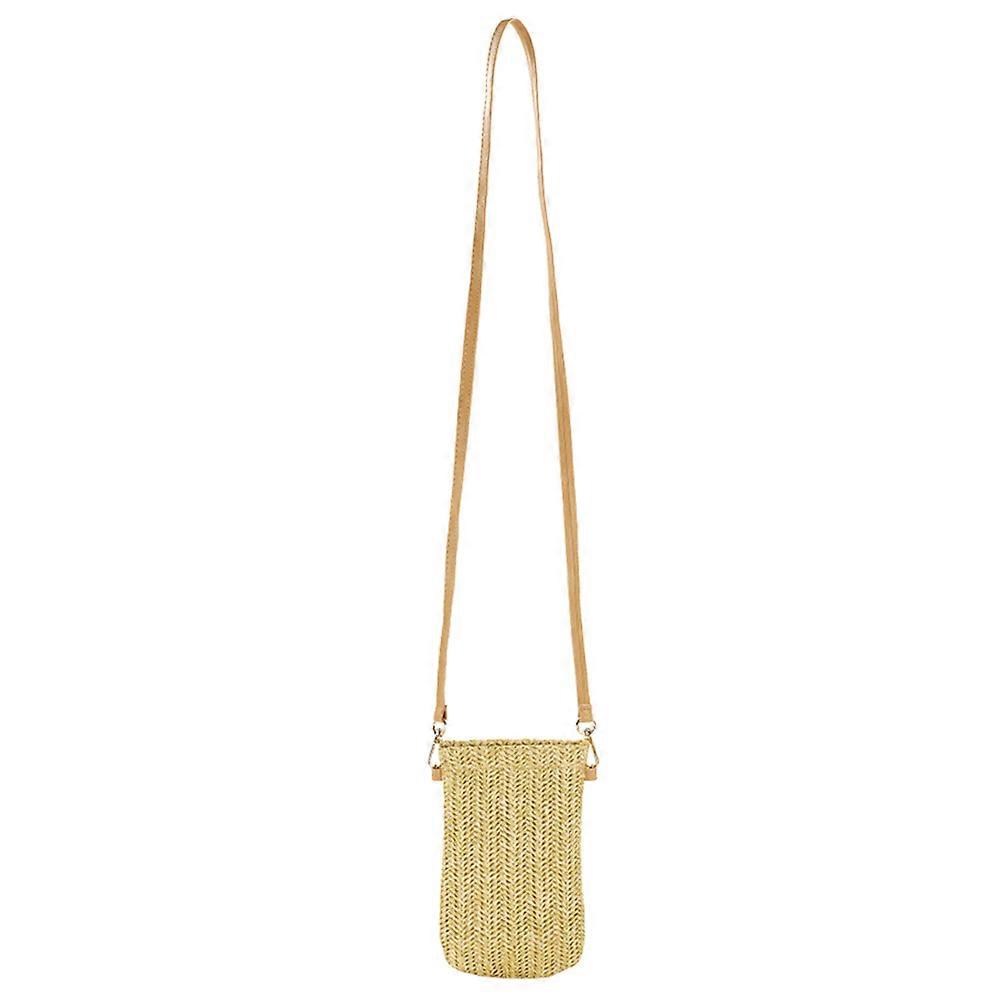 Beautiful Beige Diagonal Bag with Moderate Capacity for Daily Storage Needs Crafted from PP Grass and Cashmere 1 Pc