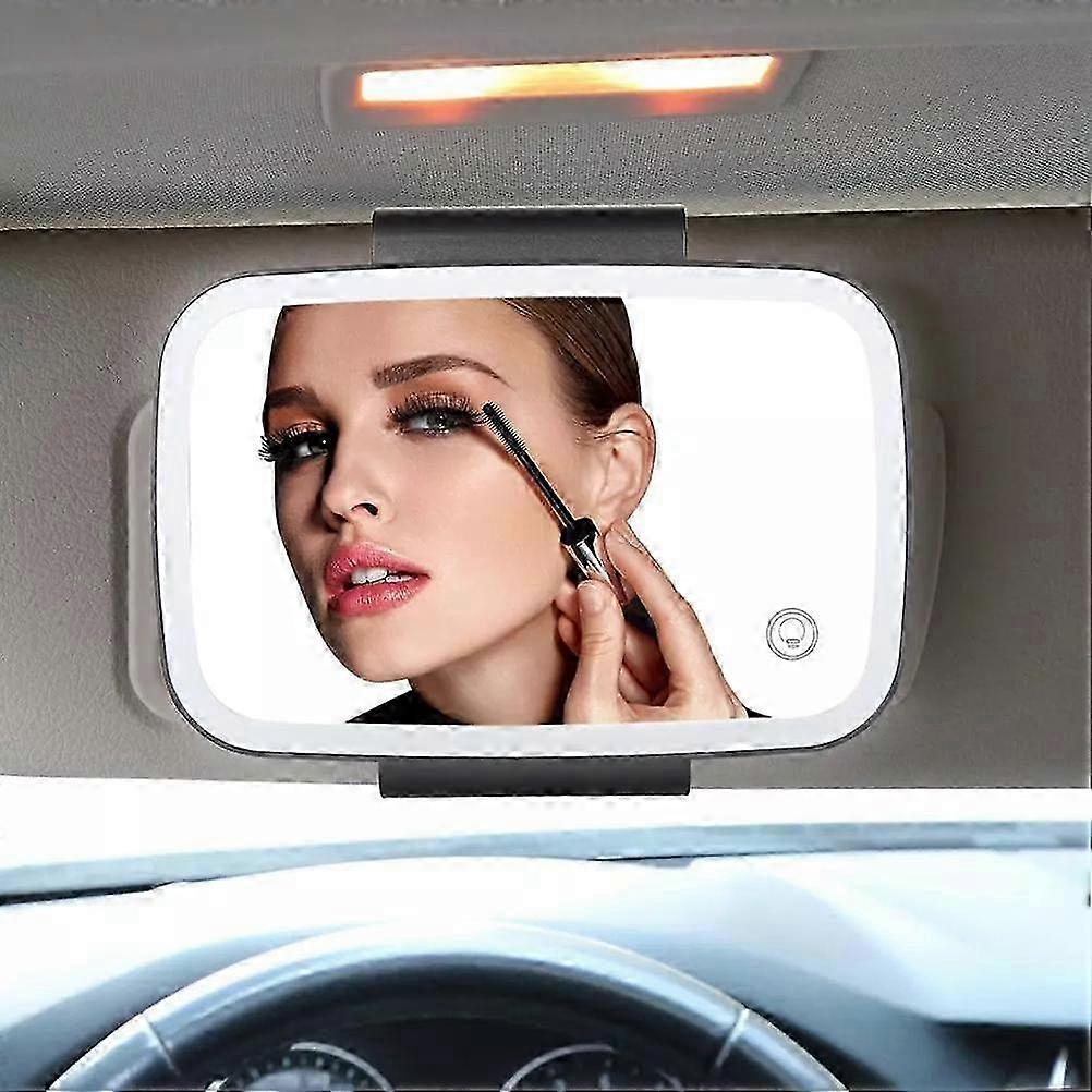 Car Visor Mirror Compact Auto Makeup Mirror Touch Control Hanging Vanity Mirror with LED Light 26-27s