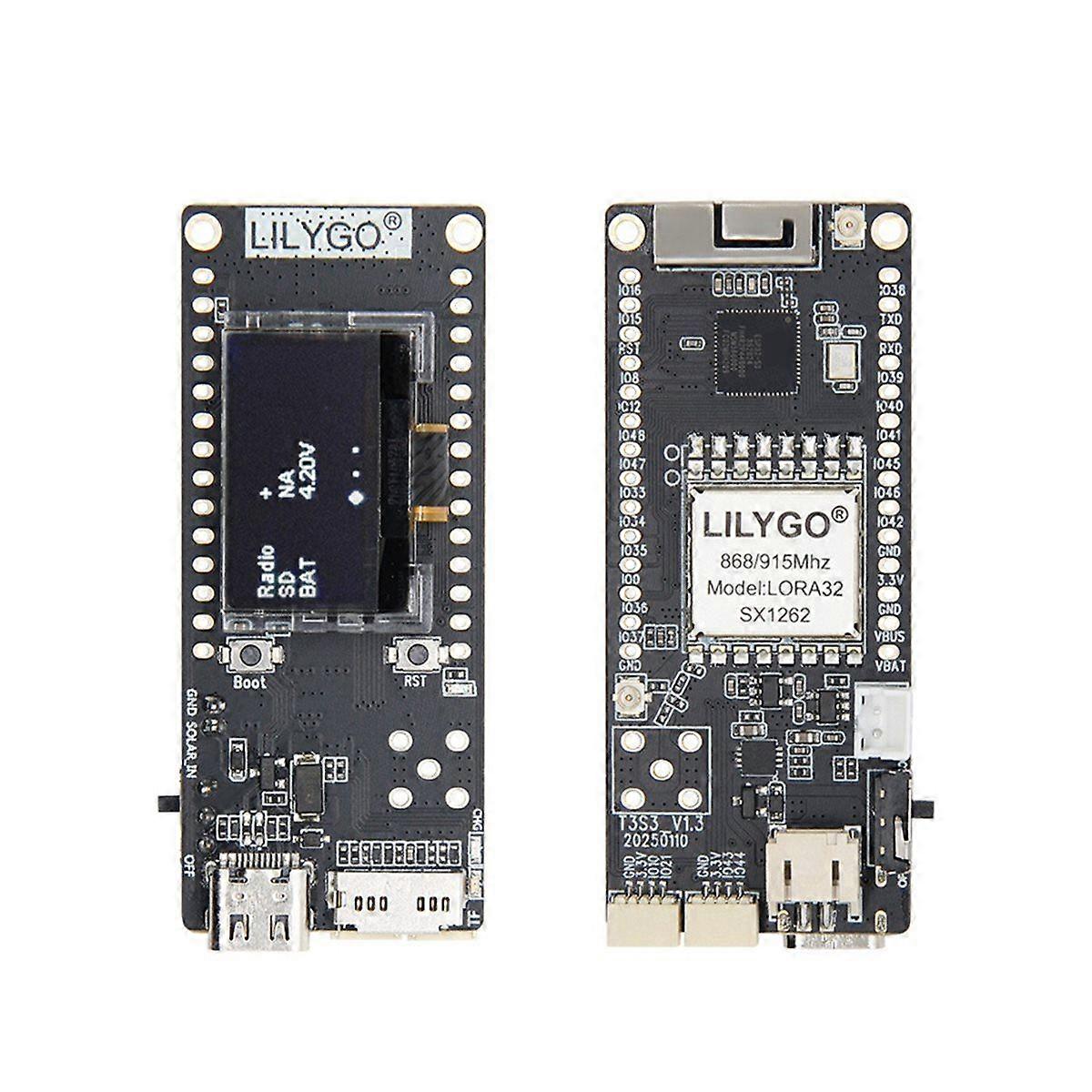 2Pcs T3S3 V1.3 ESP32-S3 LoRa Meshtastic SX1262 Dev Board LoRa 2.4G Module WiFi Bluetooth Wireless
