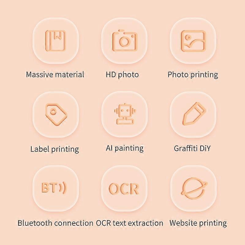 X7 Breathing Light Mini Portable Printer Wireless Thermal Photo Pocket Printer,Standard Version