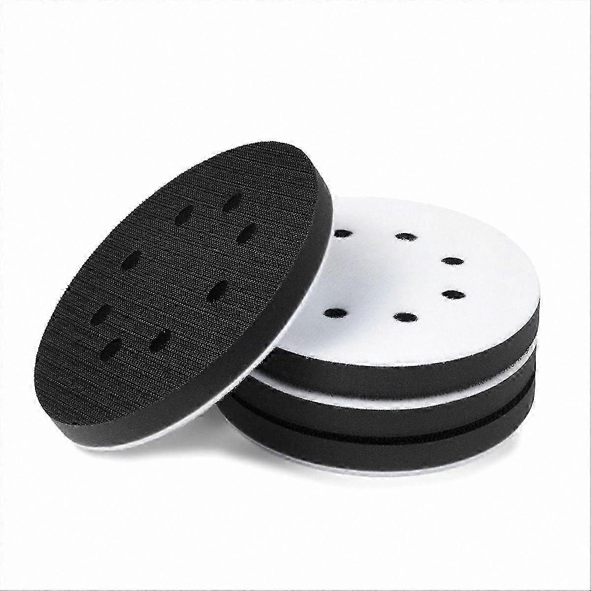 5-Inch 8-Hole Soft Density Hook and Loop Sponge Cushion Buffer with Round Backing Pad for Polishing