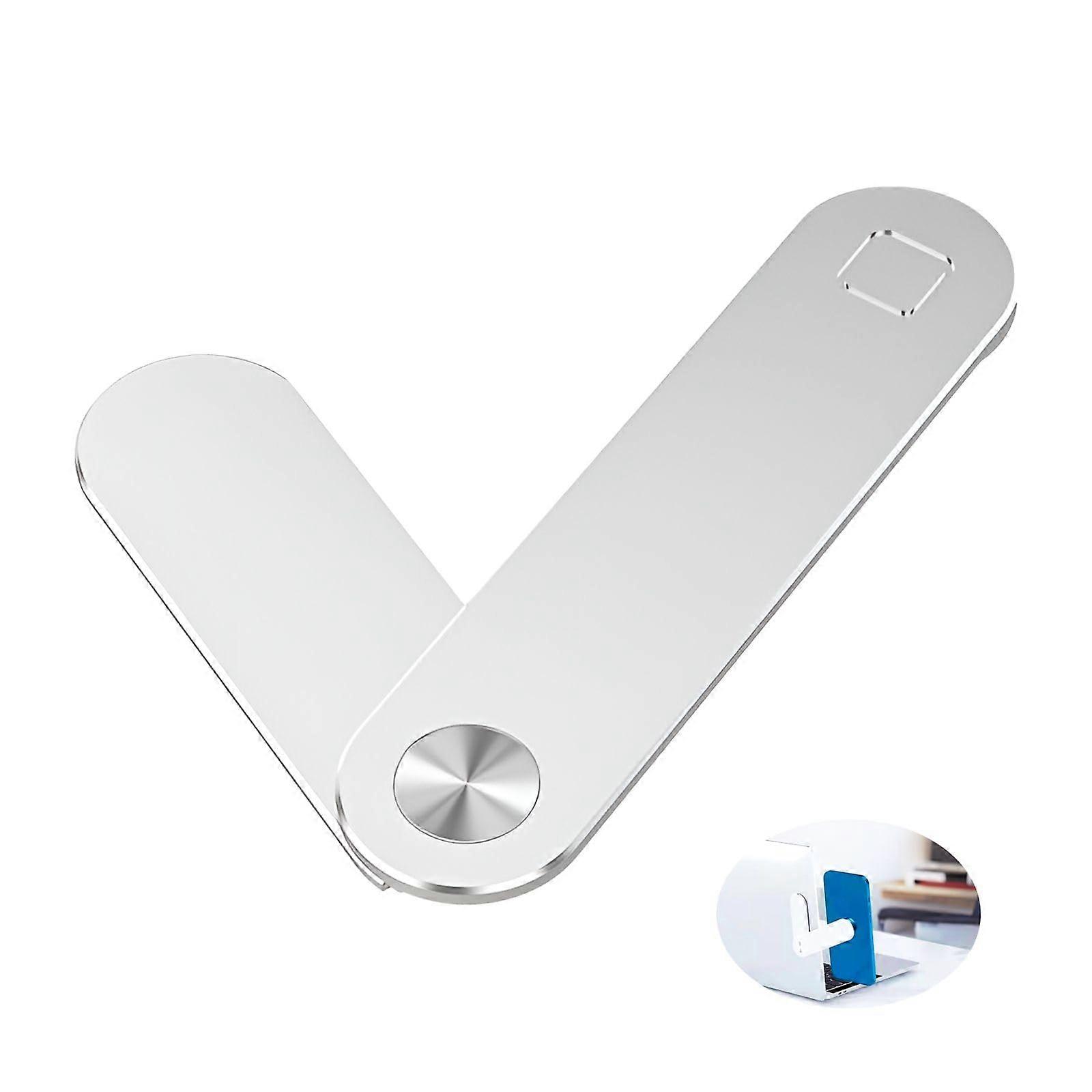 Magnetic Laptop Phone Holder and Side Mount Clip, Adjustable Dual Screen Bracket for iPhone, Android Devices and Tablets, Silver