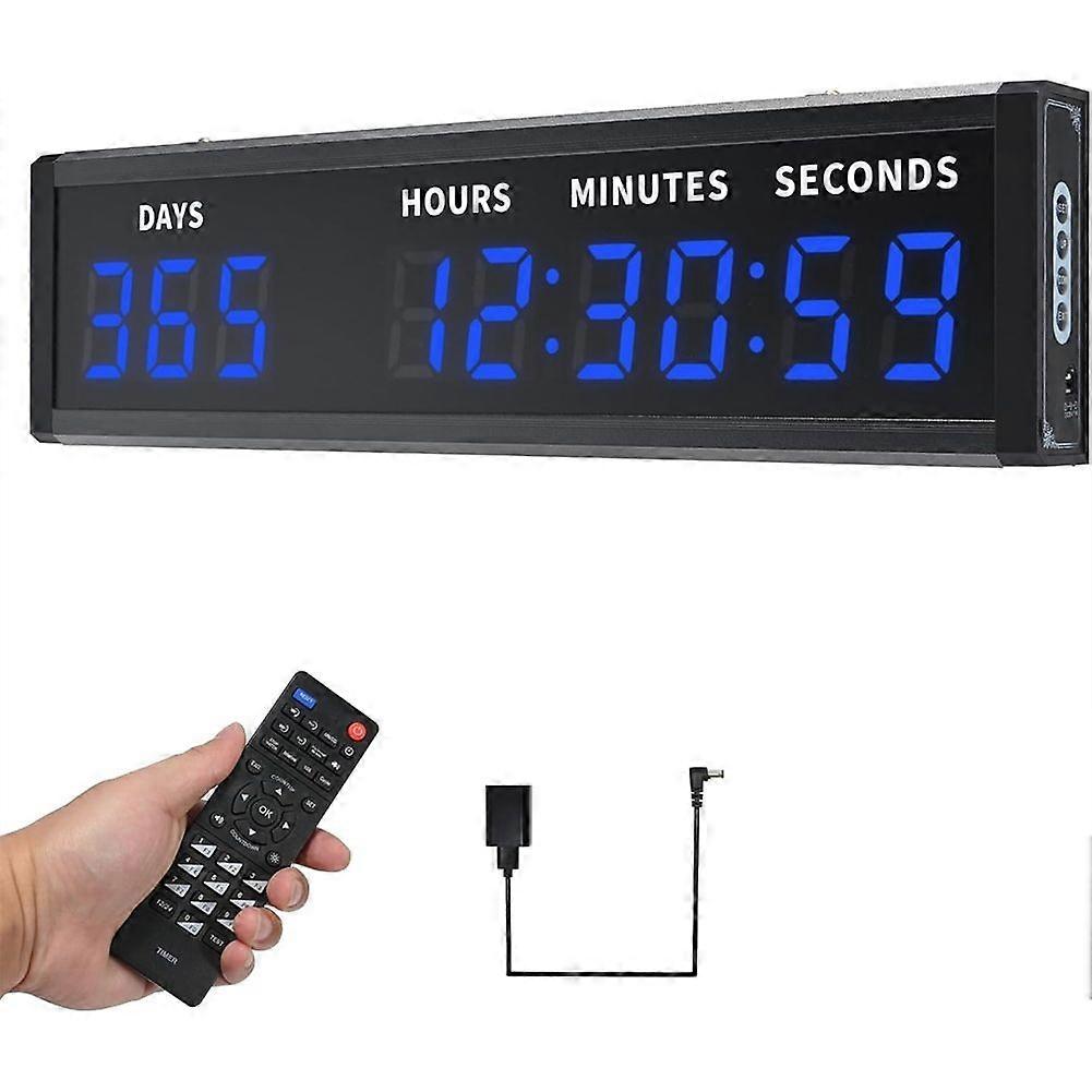 Large Digital Count Up Count Down Timer, Multi-Function 999 Days Countdown Remote Control 12/24 Hour EU Plug