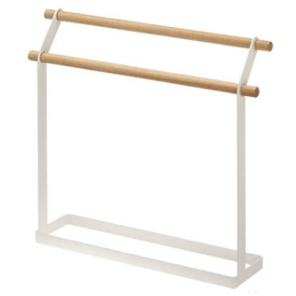 Vertical Layer Towel Rack with Dual Height Bars for Bathroom and Kitchen Space Saving Storage
