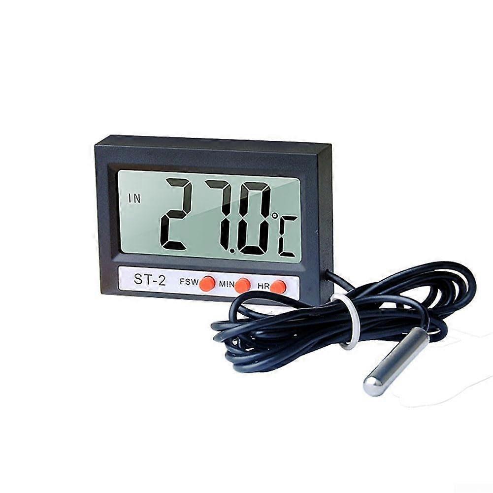 Digital Aquarium Thermometer with Clock Function and Probe for Quick Fish Tank Temperature Reading