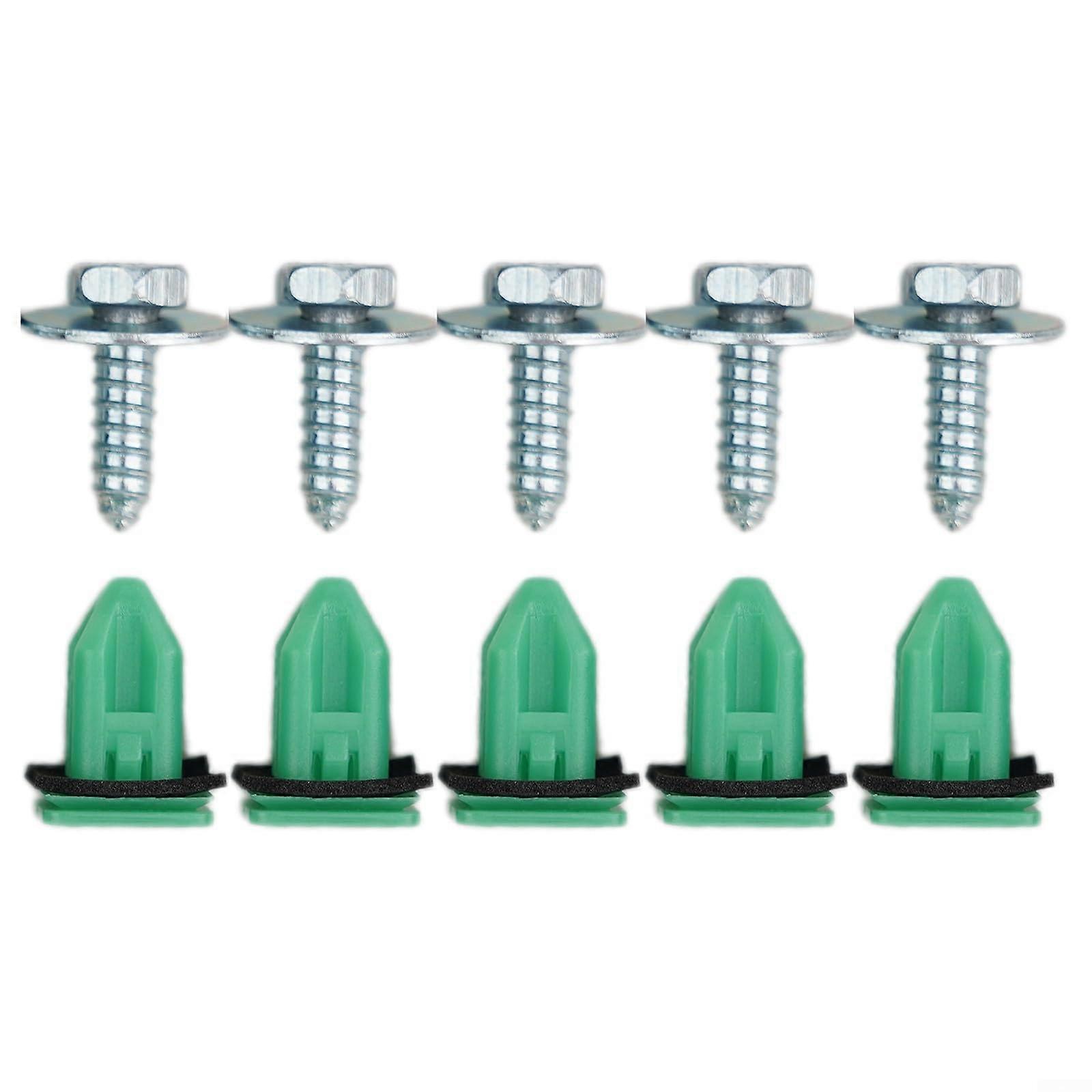 5 Sets Car Door Speaker Clips Set Green and Silver Corrosion Resistant for Secure Mounting