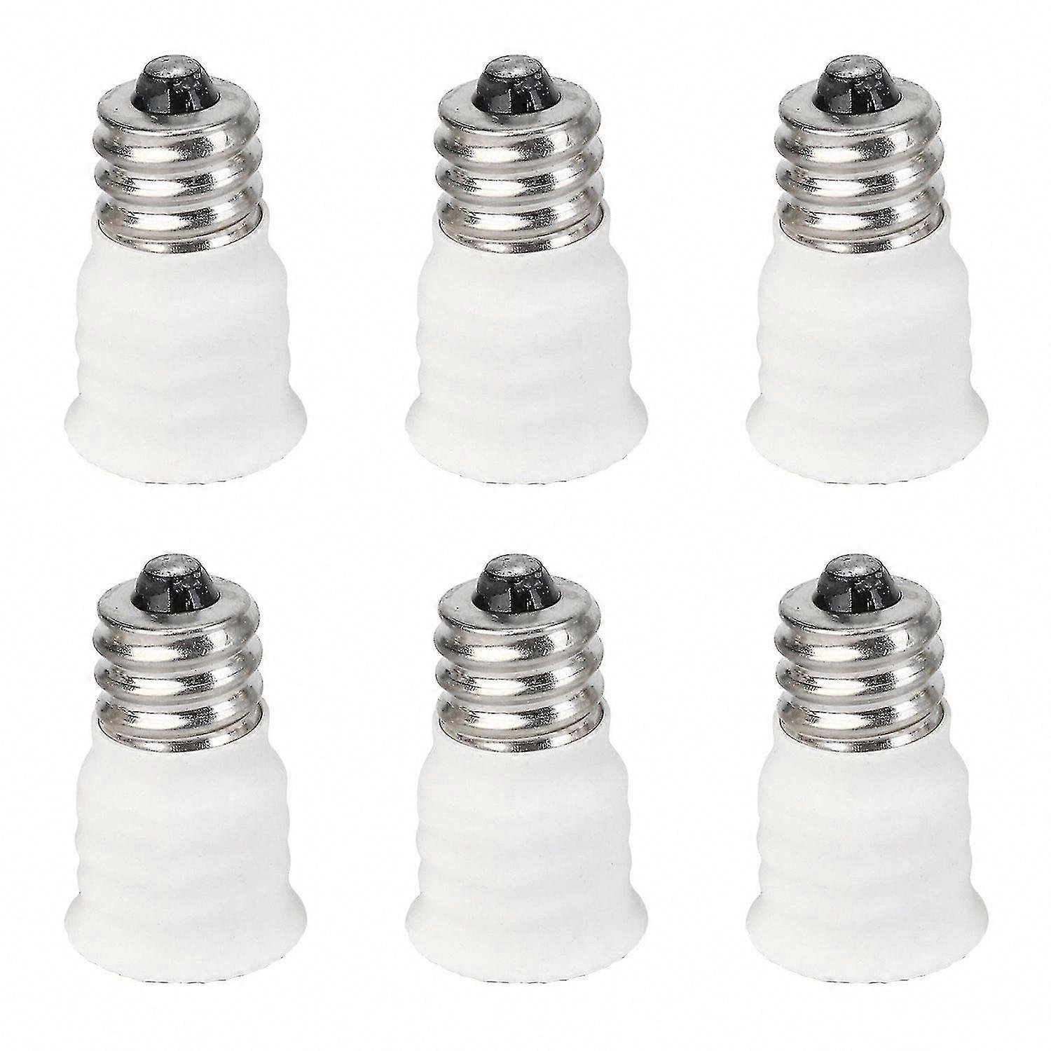 6-Pack E12 to E14 Light Bulb Base Converter - Premium Small Edison Screw SES Adapter | White, LED Compatible | Home Lighting Solution