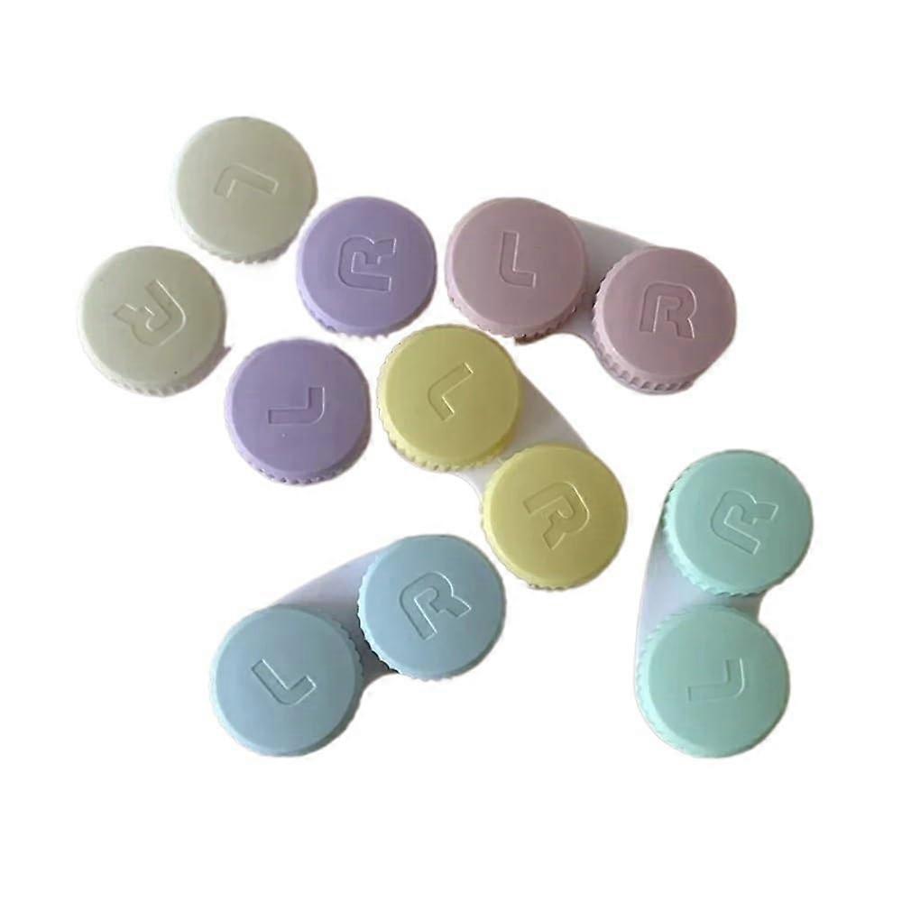 5pcs Contact Lens Case Set Leakproof Travel Holder Compact Assorted Color Storage Box