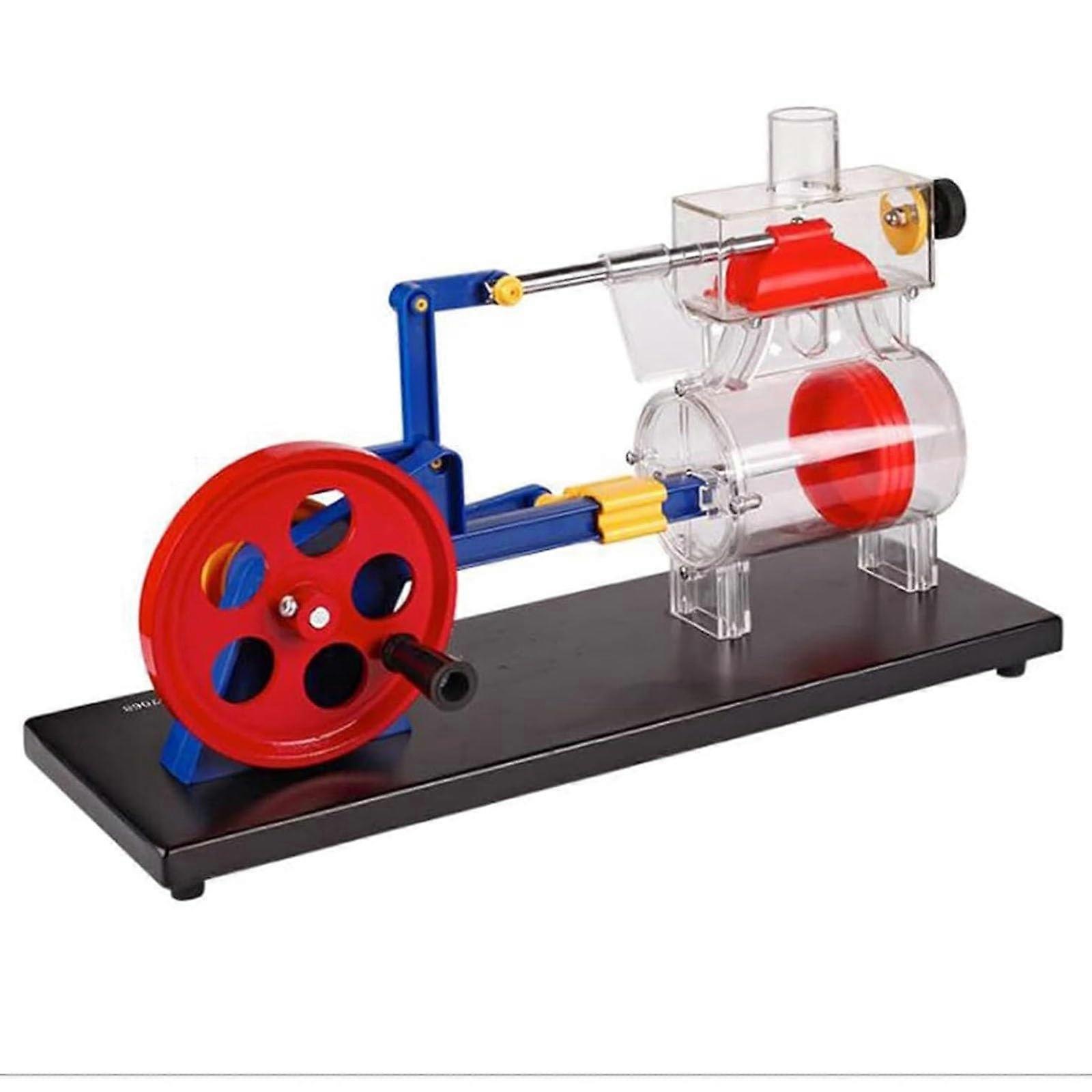 Dual Cylinder Steam Engine Model with Transparent View, Adjustable Speed for Physics Classroom Demonstration