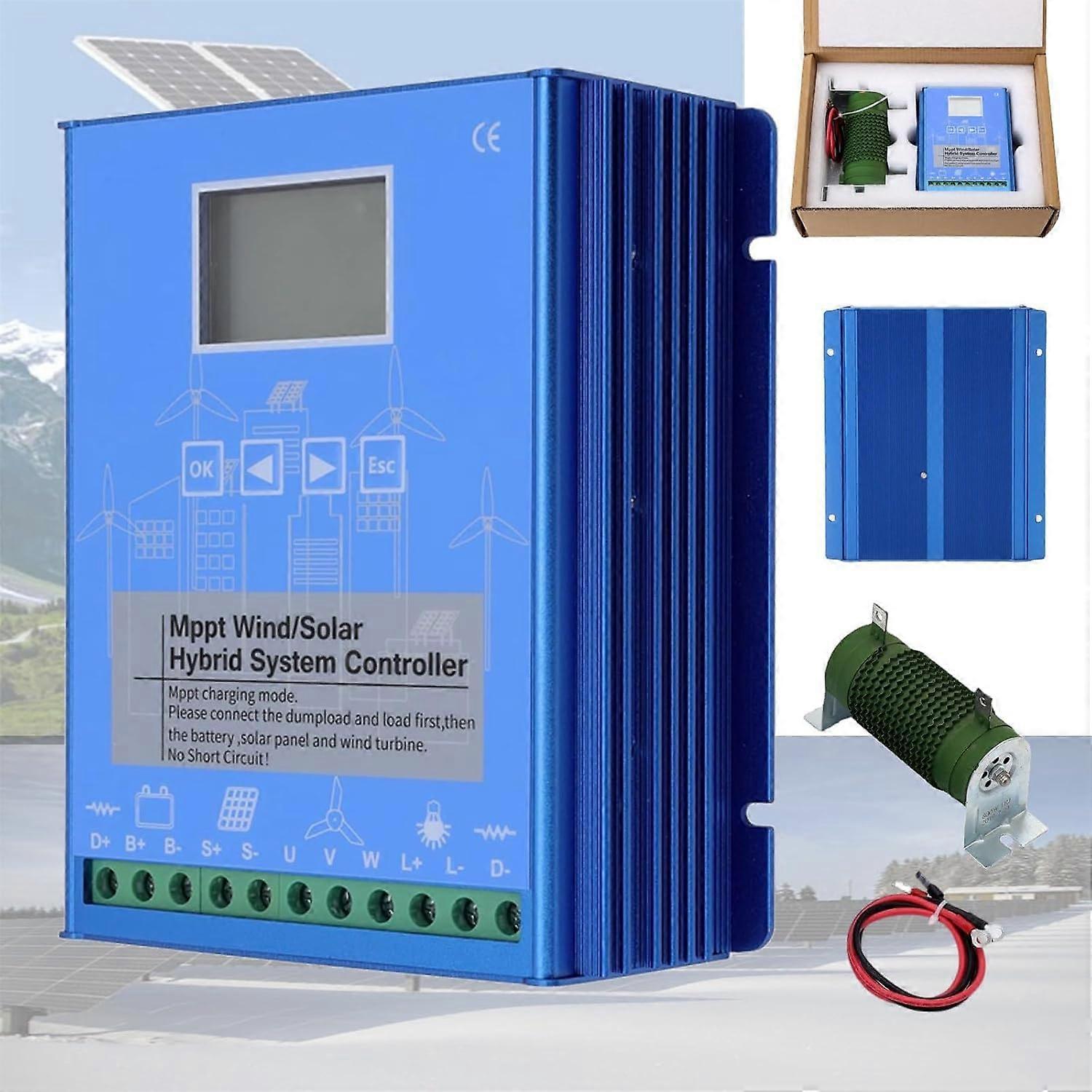 2000W 24V Hybrid Wind Solar MPPT Charge Controller with Boost Charging for Off Grid Power