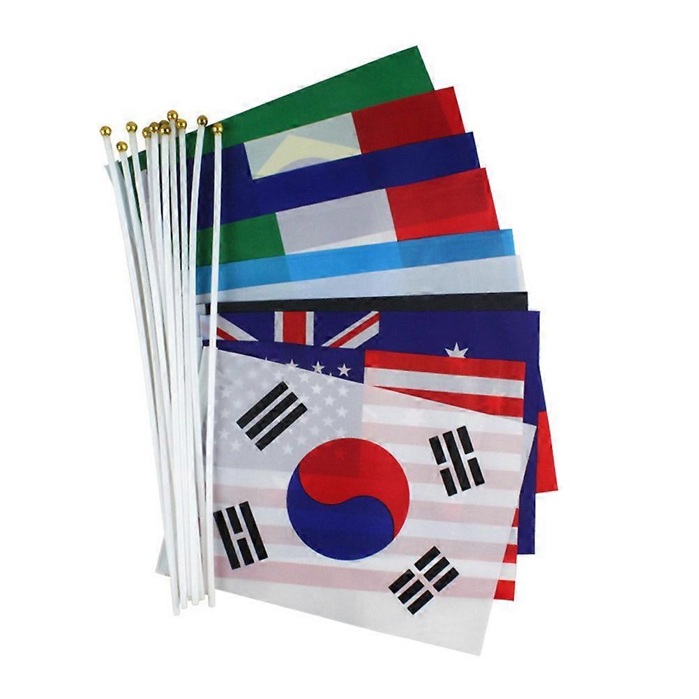 Country Flags on Stick Handheld Mini Flag for Party 50Pcs Random Pattern