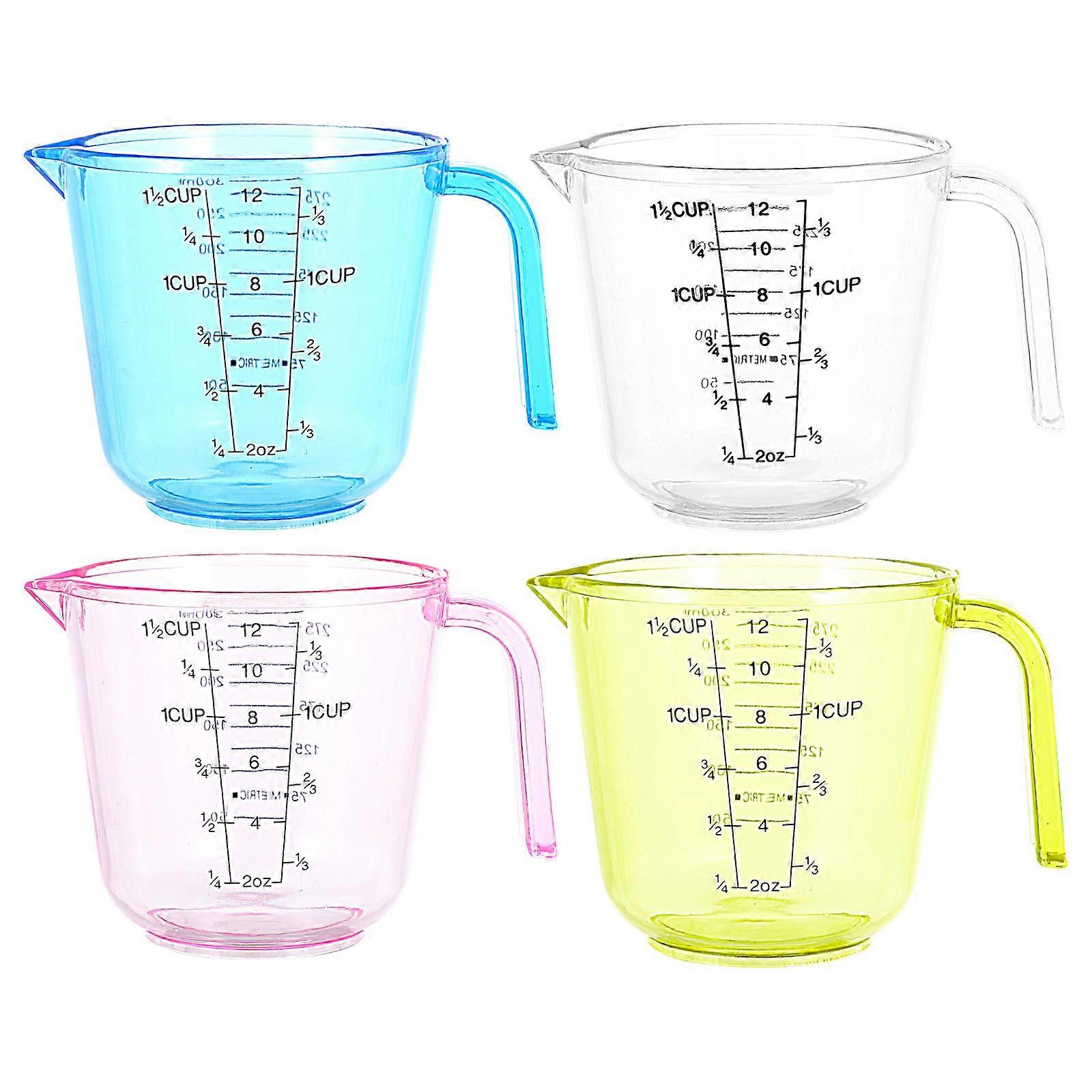 Plastic Measuring Cylinders with Scale for Liquid Measuring 4Pcs