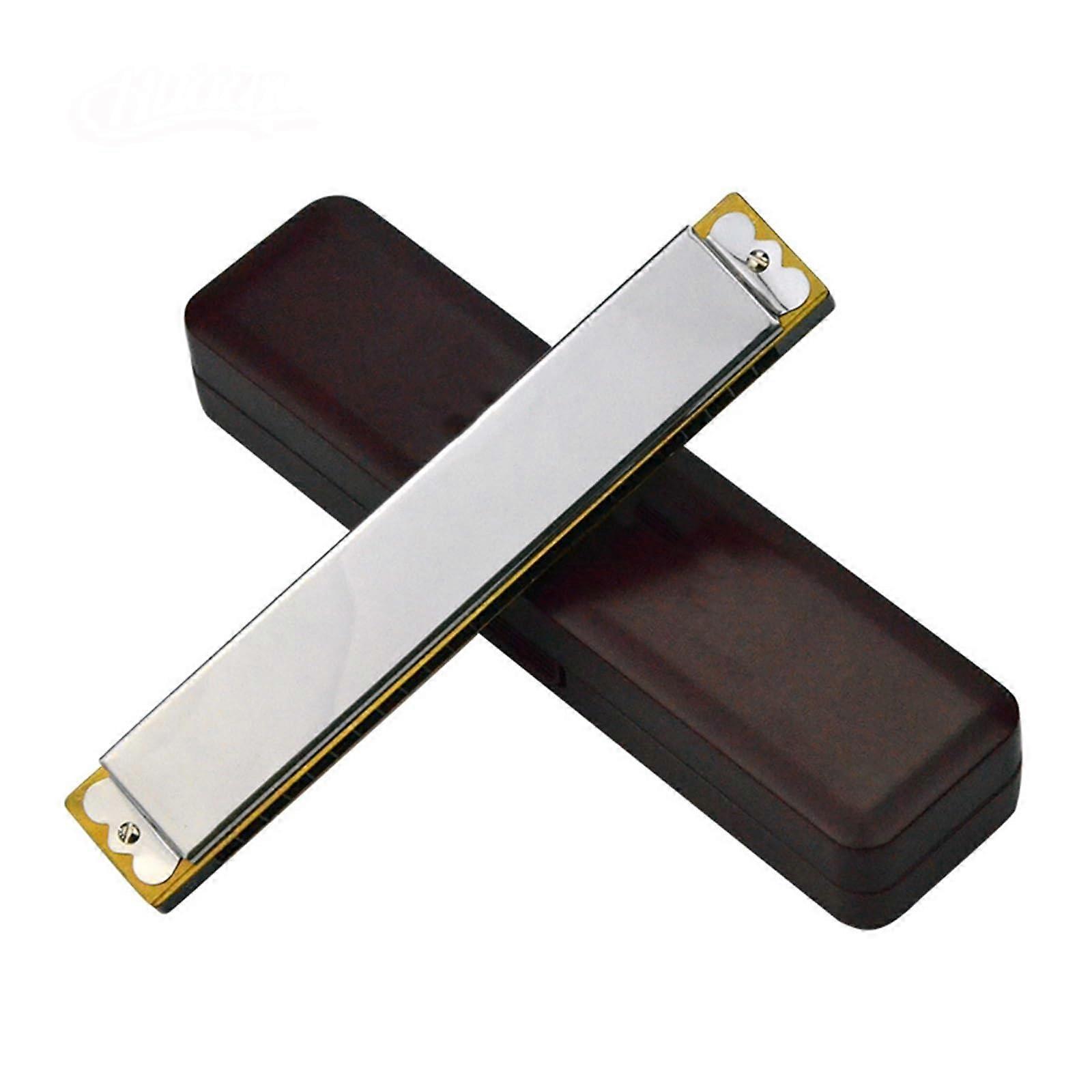 24 Hole Harmonica in C Key for Beginners and Professionals with Expanded Note Range and Clear Tone