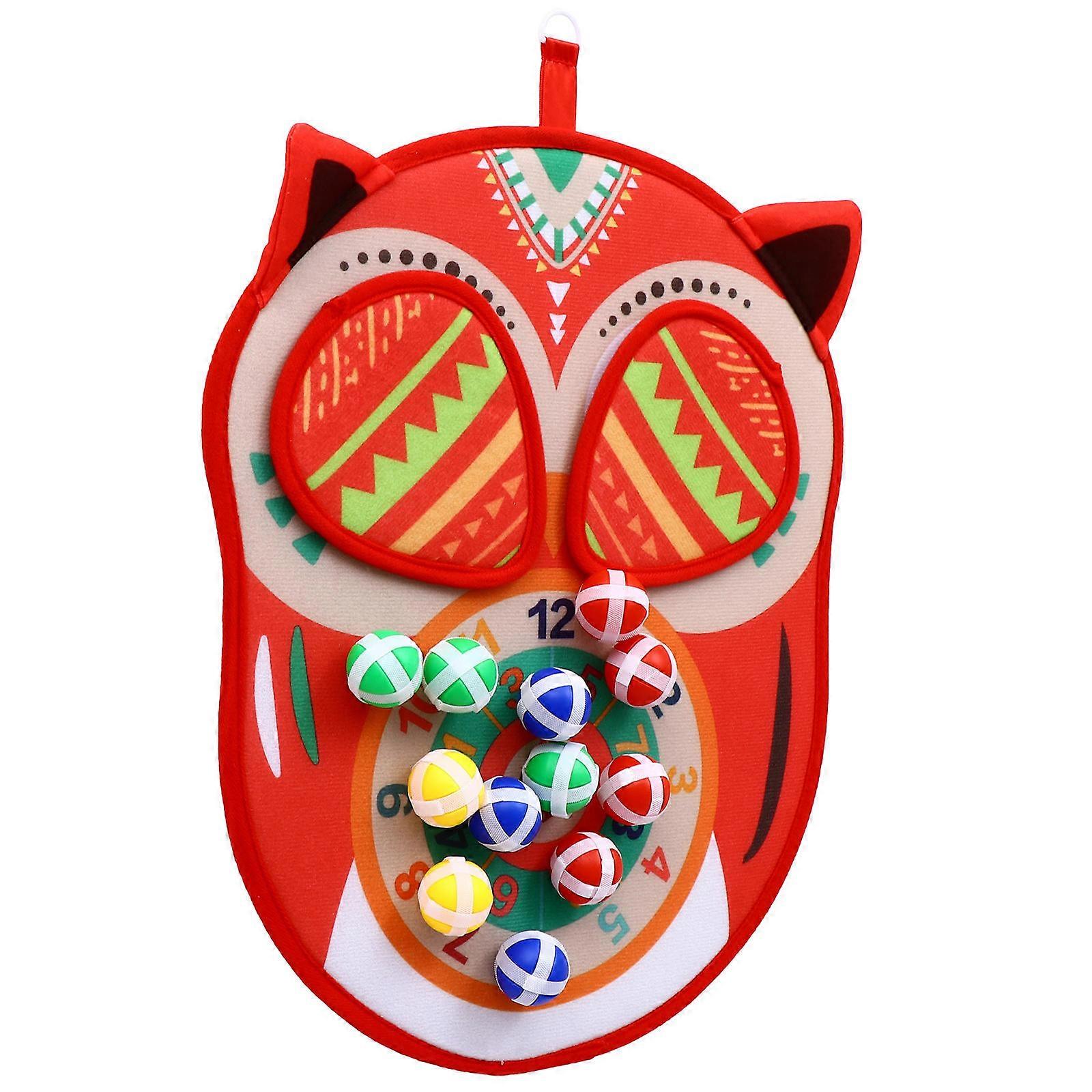 1Set Owl Throwing Darts Board Toy for Kids Double-Sided Interactive Play