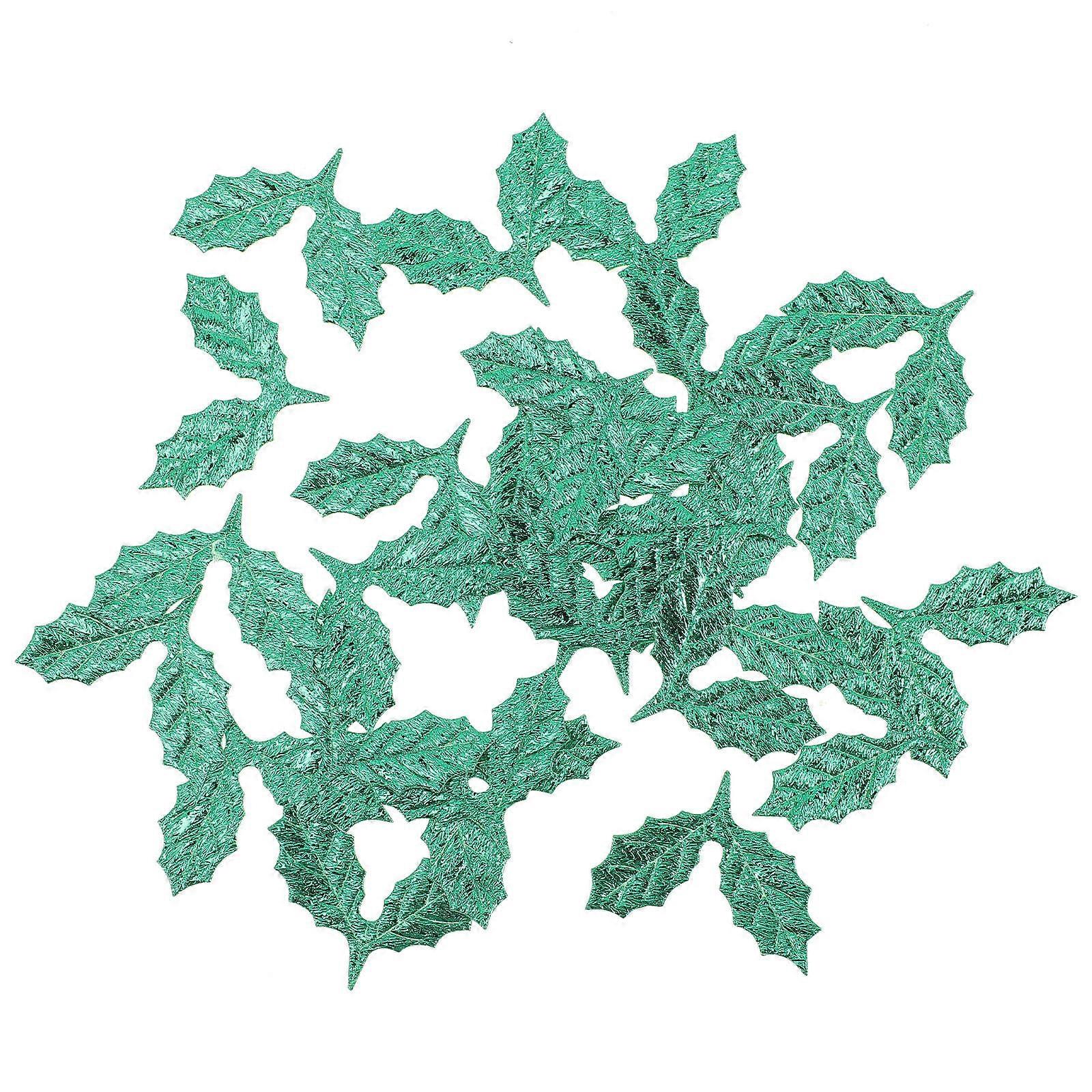 Green Fabric Christmas Leaf Decoration for DIY 100Pcs Leaf Material