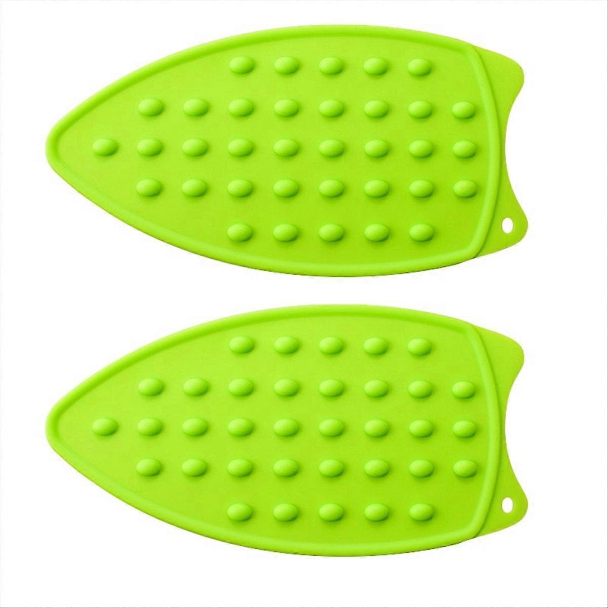 Mini silikon värmestrykjärnsdyna, bärbart strykställ grönt