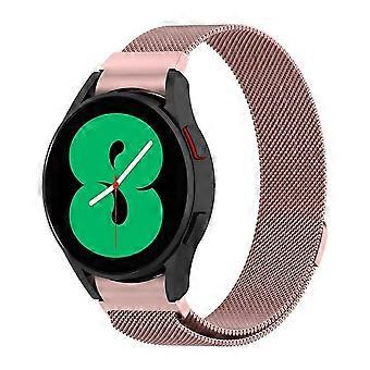 Pink Milanese Loop Band, Dual Magnetic Lock Adjustable Stainless Steel Strap for Samsung Galaxy Watch 6/5/4 Classic