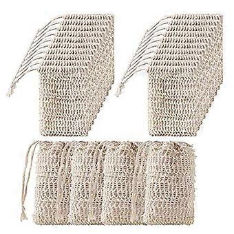 50 Pack Natural Sisal Soap Saver Bags for Gentle Skin Exfoliation and Soap Waste Reduction