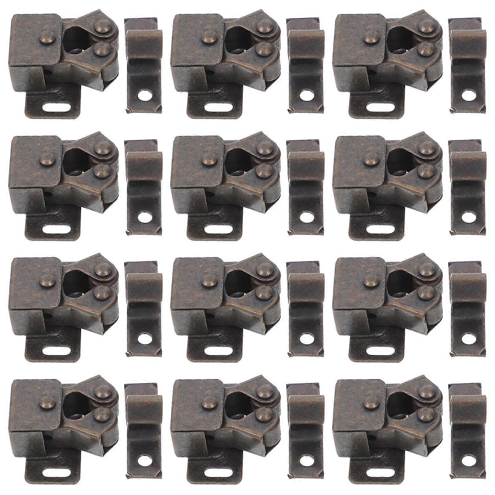 Cabinet Latch Double Roller Catch for Quiet Function 36Sets Coffee