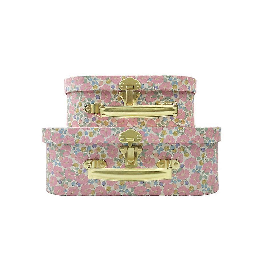 2Pcs Gift Box Multi-functional Jewelry Storage Suitcase Stackable Paper Packing Wedding Wrapping