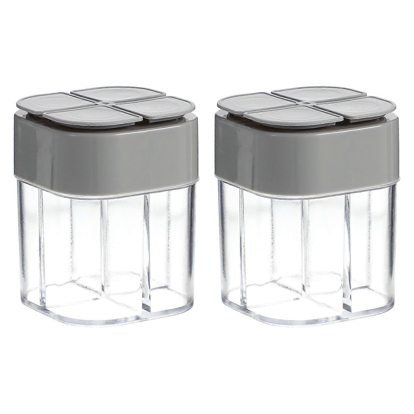 Spice Shaker Jars Multi Spice Containers for Camping 2Pcs Grey Set