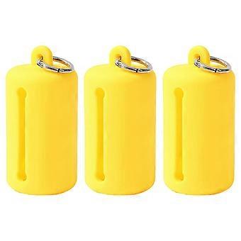 Set of 3 Dog Poop Bag Dispenser Solid Color for Pet Walking, Outings and Travel PVC Easy To Clean  Yellow