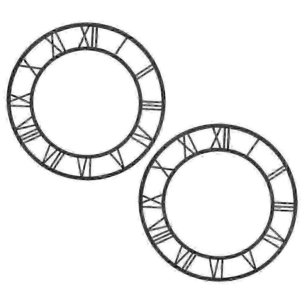Wall Clock Mirror Frameless Roman Numerals DIY Clock for Wall Decor 4Pcs