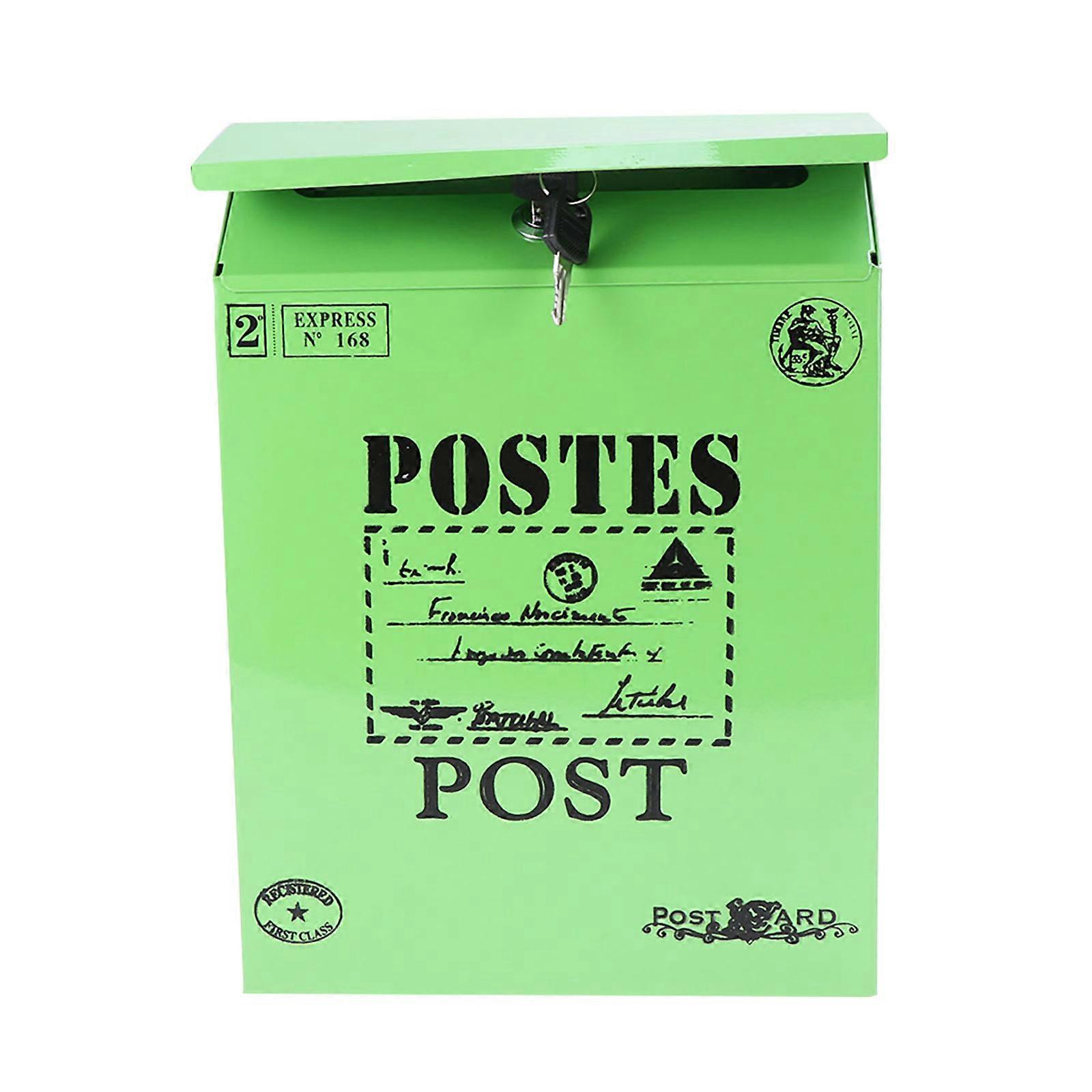 Mailbox Wall Mounted Vintage Iron Post Box for Secure Locking 3Pcs
