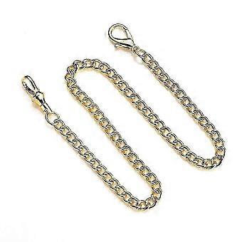 Vintage Quartz Pocket Watch Replacement Chain - Alloy T-Bar Albert Style with Key Pendant