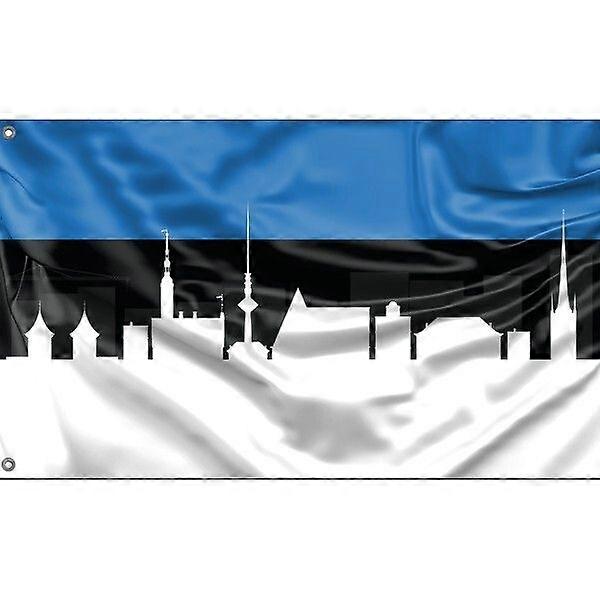 Flagg av Tallinns skyline A3017