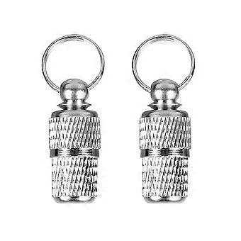 2pcs Pet ID Tag Storage Tube Barrel for Dog Cat Collar Brass Name Address Label
