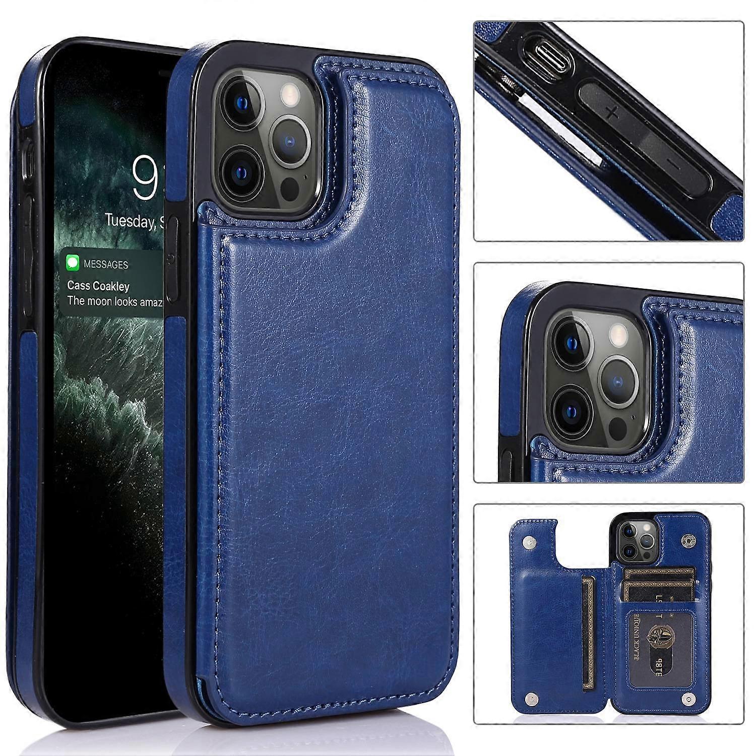 Case for iPhone 13 Pro MAX Leather Texture Dark Blue Noz3337