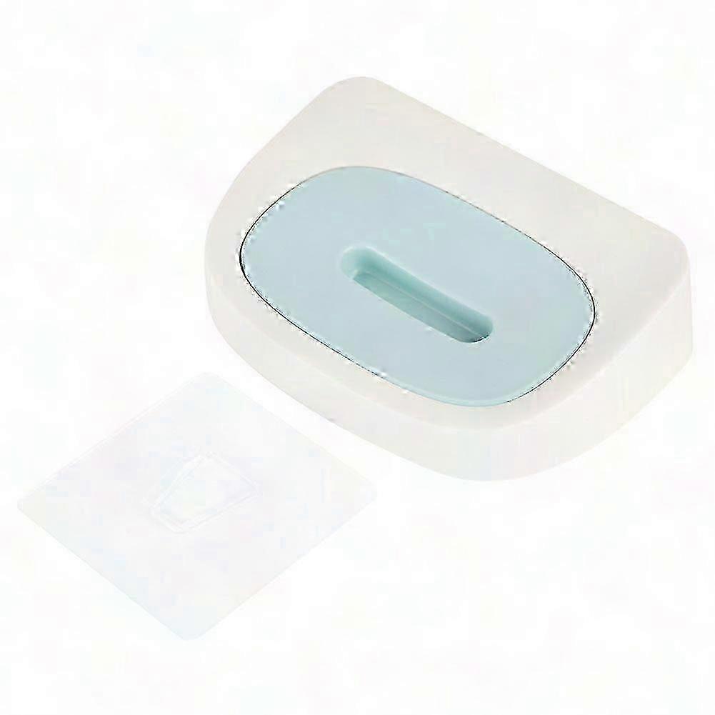 Double Layer Wall Mount Soap Box Rack compatible with Bathroom Organization (Blue)