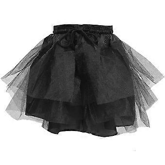 1PC Black 35cm Length Kids Boneless Wedding Flower Girl Tutu Petticoat Crinoline Skirt
