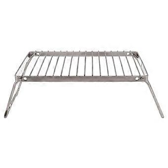 Folding Camping Grate Stainless Steel Adjustable Height Thicker Camp Fire Cooking Racks Draining Backpacking Grill compatible with Outdoor