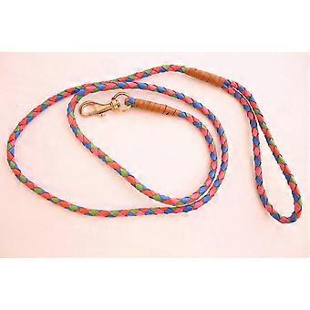 Dog Leash Show Lead Genuine Cow Hide Leather Hand Braided 155 cm / 5 Ft (unique)