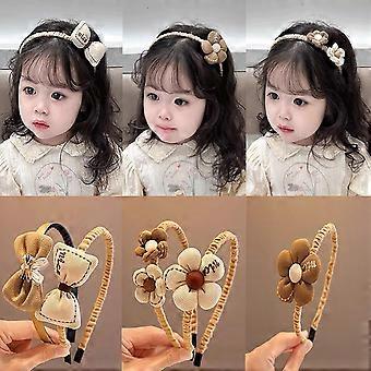 Faixa de cabelo infantil pequena antiderrapante com laço de flor 3D, ideal para festas, aniversários e como acessório de cabelo. LSH