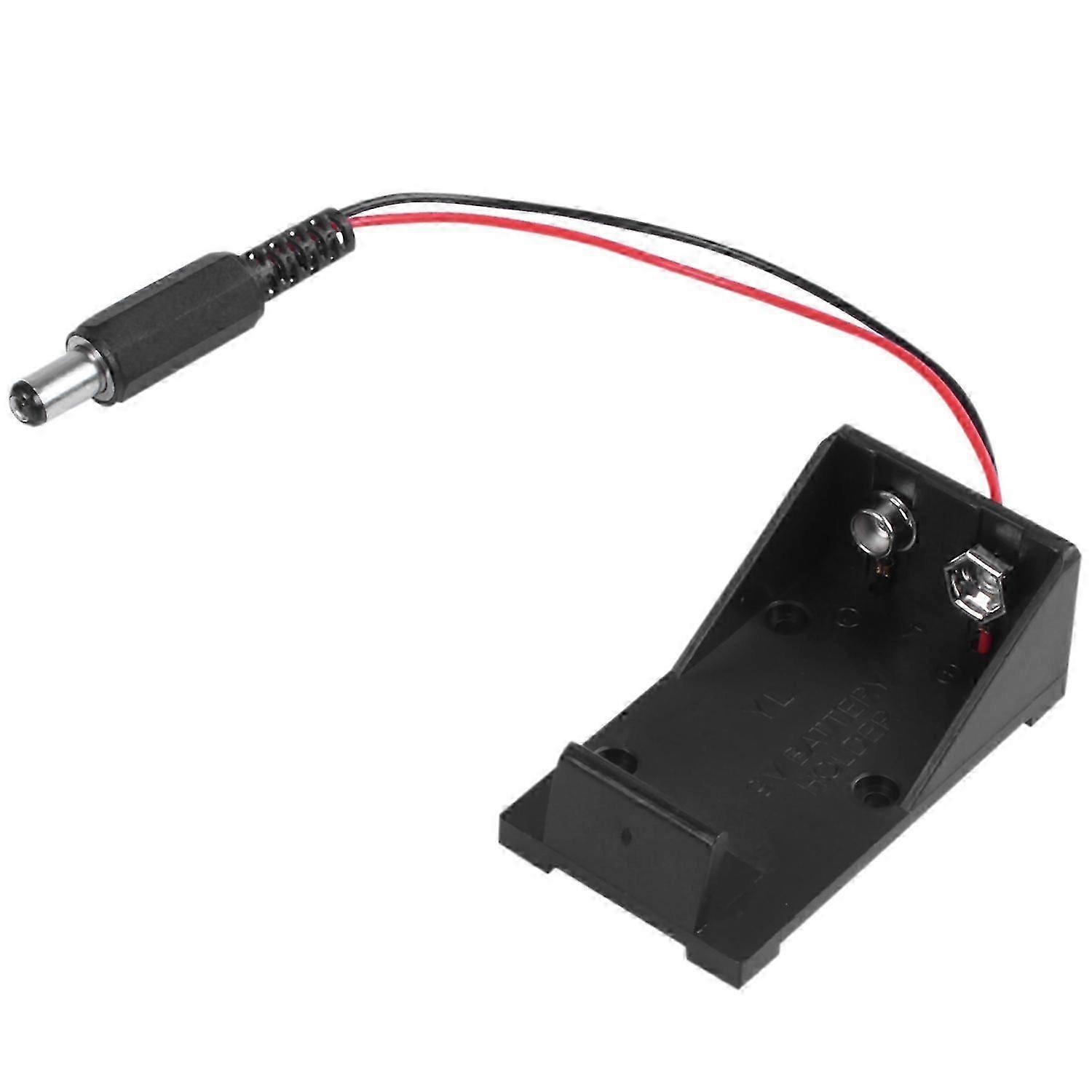 9V Battery Holder with 5.5x2.1mm DC Plug, ABS Plastic Case for Breadboard Power Supply, Electronics Projects