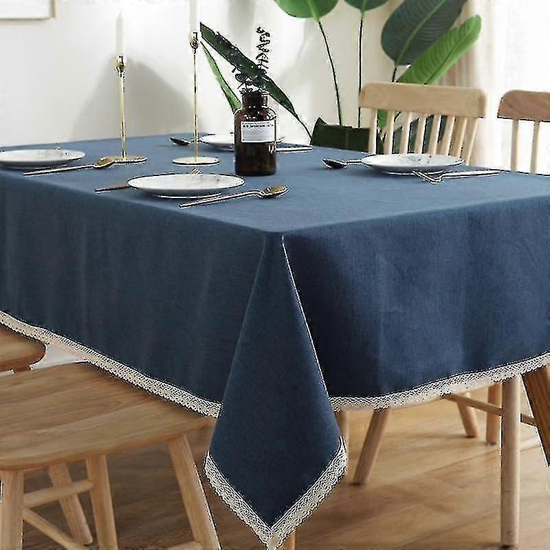 Lace Cotton Linen Thick Rectangular Tablecloth Table Waterproof