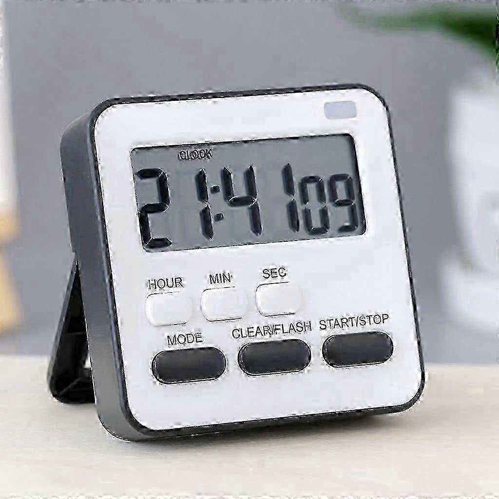 Magnetic Mini Timer Alarm Clock, Creative Countdown Stopwatch for Kitchen Use (Black)
